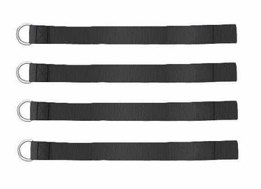 Set of 4 American Made Squat Rack Anchors. This anchor allows you to wrap it around your power rack system by running the D-Ring side through the open loop on the other end. You can attach any clip style band to the D-Ring once it is installed. Comes in set of 4 for multiple points on your rack. The Poly woven webbing assures the anchors wont damage your system, fray or break down for years. The only Squat Rach Resistance Band Anchors you will ever need.
